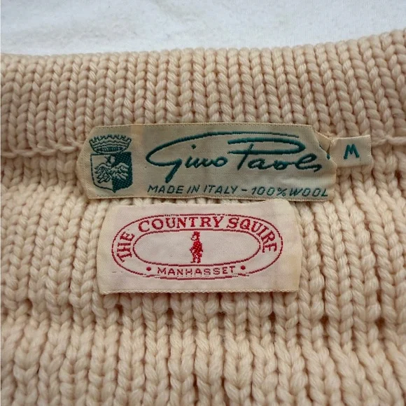 Vintage 1960’s Gino Paoli Wool cable Knit Cream Sweater